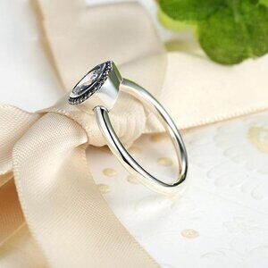 925 Silver Sparkling Love Heart Cut CZ Ring for Women, FB16FA1165